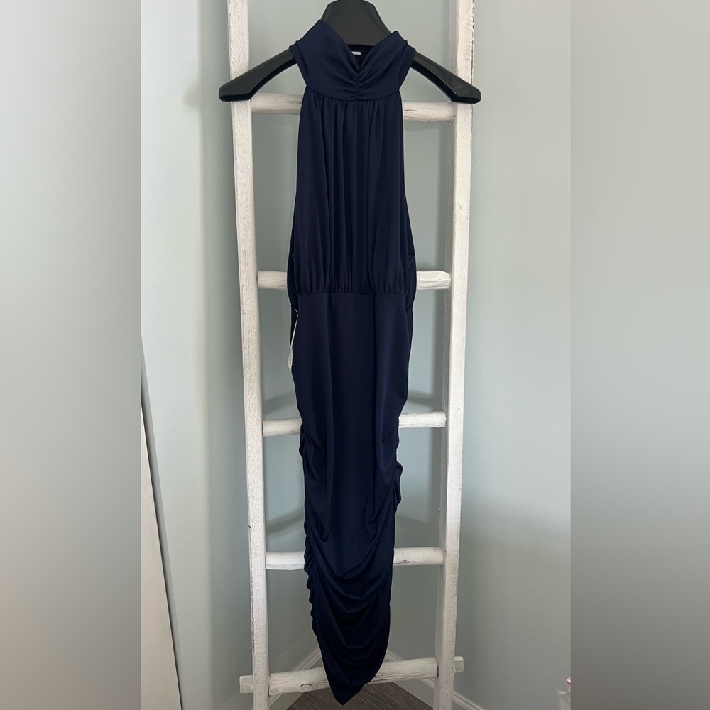 Stunning long navy blue dress